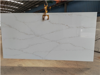 Calacatta Slim Gold Glossy 20Mm 30Mm Quartz Slabs