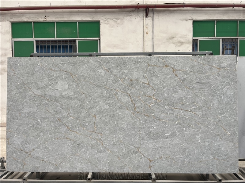 Golden Jade Green Glossy 12Mm 15Mm Acrylic Stone Slabs
