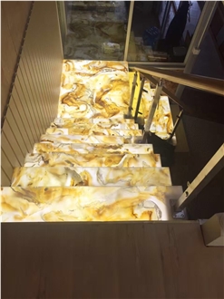 Backlit Onyx Translucent Stair Steps