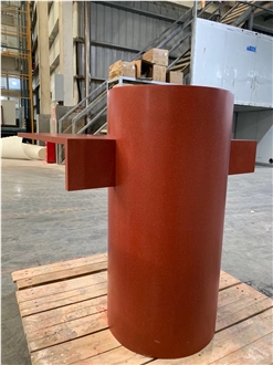 New Design Red Terrazzo Artificial Stone Basin