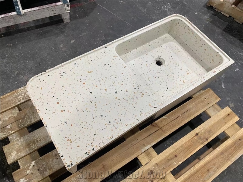 White Terrazzo Bathroom Sink