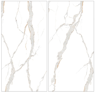 Statuario Natural Sintered Stone Slabs 1.2 Cm Marble Look