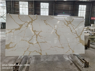Quartz Slab Artificial Stone Slabs Gold Pattern 6170