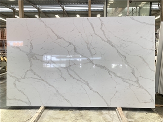 Classic Artificial Calacatta Gold Quartz Surfaces Slabs