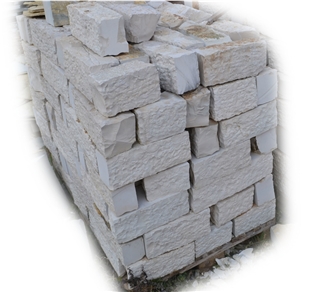 Gjirokastra Limestone Masonry Blocks Split One Side