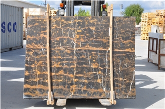 Nero Portoro Marble Slabs Polished