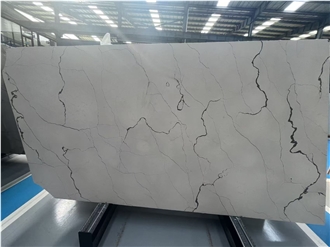 Beige Zecevo Limestone Slabs, Dark Veined