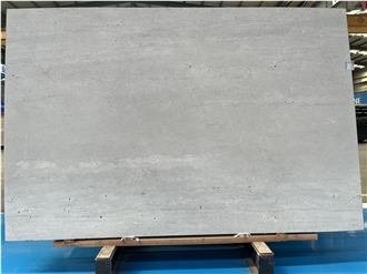 Chinese Grey Alina Travertine Slabs Vein Cut Honed T20mm