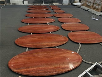 Red Travertine Commercial Table Tops Red Travertine Commercial Table Tops