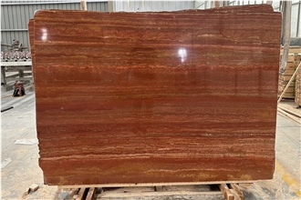 Red Travetine Slabs