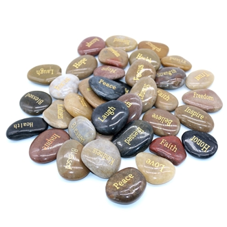 Engraved Pebbles-High Polished Carved With A Word