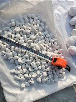 Snow White Pebbles Decorative Ball Milled Garden Decoration White Pebble Stone
