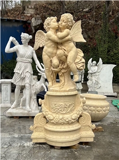 Beige Marble Angel Sculpture