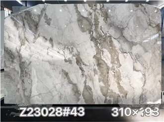 Factory Price Camouflage White Marble Polished Slabs