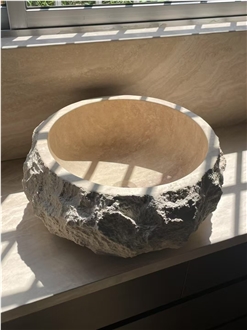 Factory Price Natural Travertine  Wash Basin