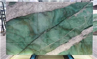 Fuchsite Crystal Quartzite Slabs For High-End Decoration