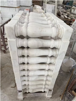 Guangxi White Marble Polished Stone Balustrades