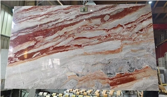 Monica Red Marble Slabs - Arabescato Orobico Rosso Marble