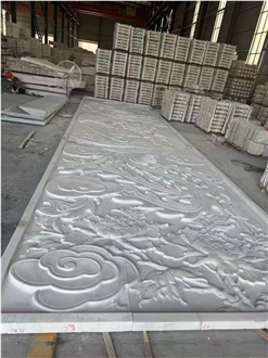 Polished Guangxi White Marble Wall Relief