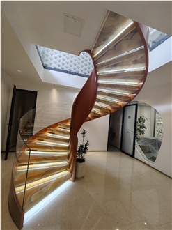 Honey Onyx Spiral Staircase Steps And Risers