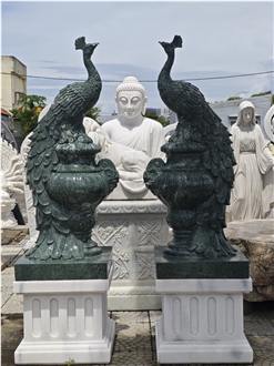 Viet Nam Green Marble Peacock Sculpture