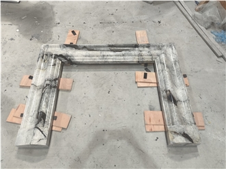 Calacatta Iron White Marble Fireplace Mantel