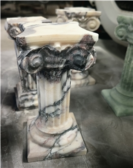Italy Calacatta Viola Roman Pillar Candle Holder