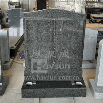 European Style Open Bible Gravestone