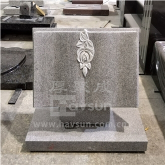 Light Gery Granite Bible Design Open Book Monument