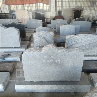 Light Gery Granite Mountain Top Gravestone