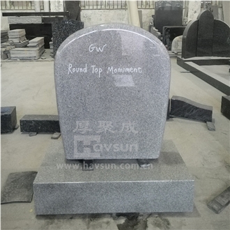 Light Gery Granite Round Top Single Monument