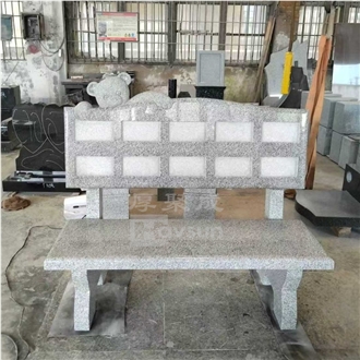 Light Gery Granite Teddy Bear Cemetry Monumental Bench