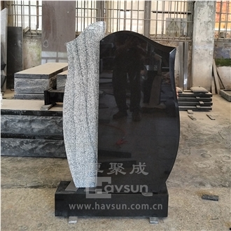 Mixed Colors Black And Grey Headstone