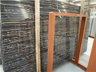 Golden Portoro Nero China Black Marble Slabs