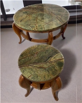 YUANDA Natural Rainforest Green Marble Coffee Tables