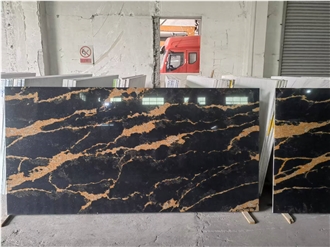 Quartz Slabs-5127 Nero Portoro