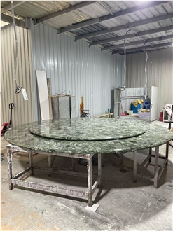 Artificial Silver Thread Gem Stone Solid Surface Table Tops