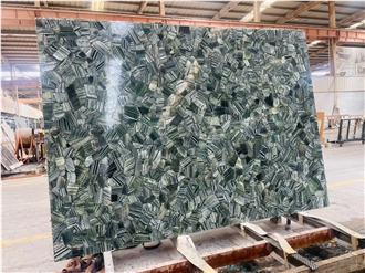Green Zebra Jasper Slab Semiprecious Stone Slabs