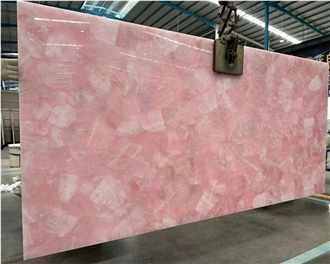 Pink Crystal Semiprecious Stone Slabs