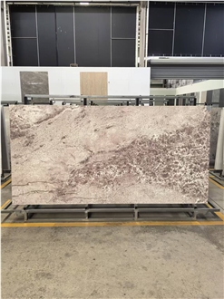 China Polished Pink Sintered Stone Slabs