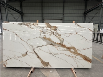 Printed Calacatta Gold Quartz Slabs