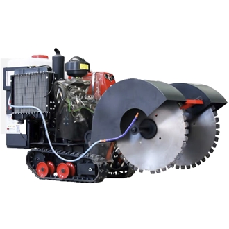 Double Blade 57 Crawler Road Cutting Machine Diamond Blade Concrete Asphalt Cutter