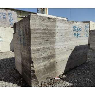 Hesar Black/Silver Travertine Blocks