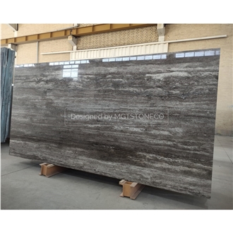Hesar Black Travertine Slabs, Tiles