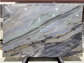 Marine Blue Quartzite Slabs Wall Decoration Panels