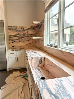 Portugal Calacatta Rosa Marble Kitchen Countertop