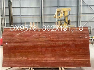 Iran Red Travertine Slabs Polished