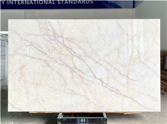 Silk Ice Jade Marble Slabs, Golden Silk White Marble Slabs