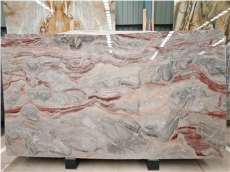 Arabescato Orobico Rosso Red Light Marble Slabs