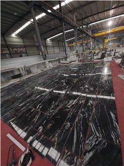 Black Marble With Gold Line Marble Floor & Wall Tiles